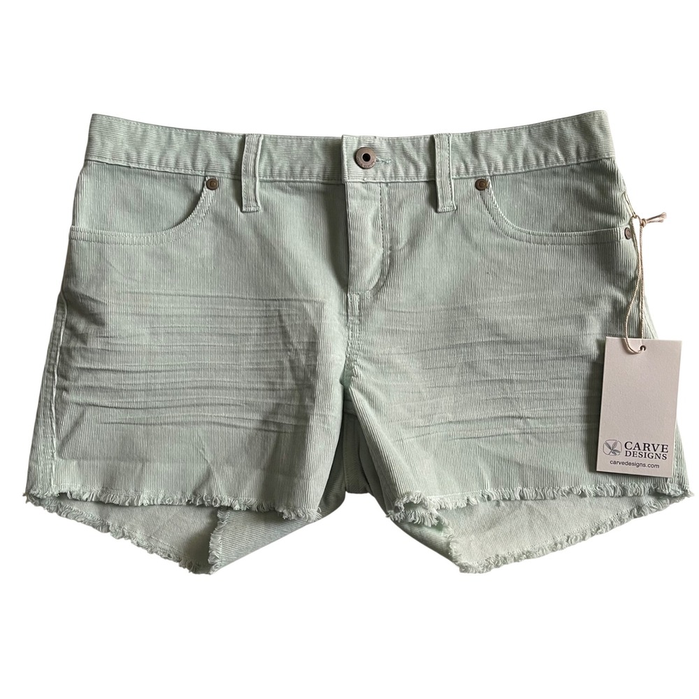 NEW Carve Designs Oahu Shorts Womens 4 Green Surfspray Corduroy Beach Festvial